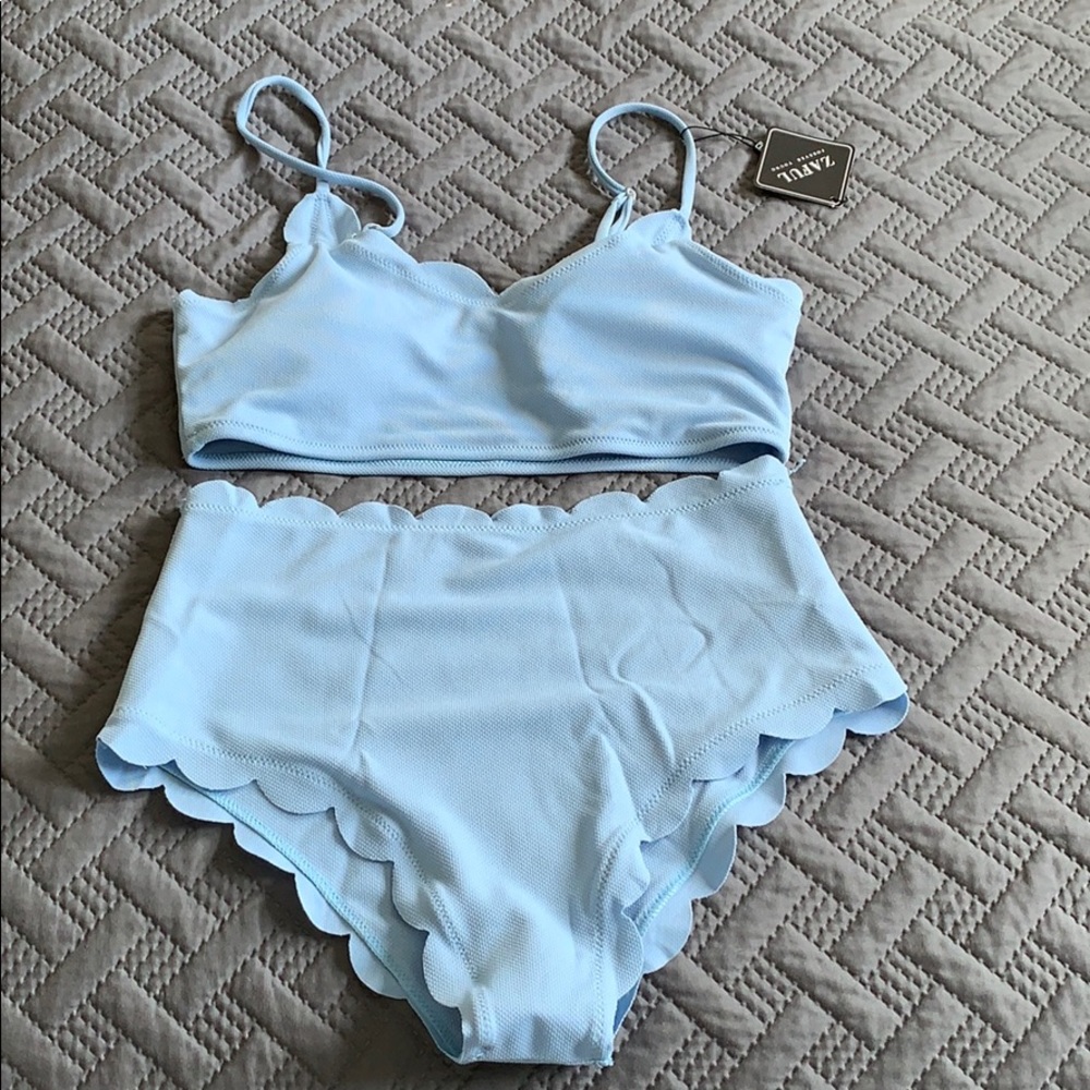Light blue high waisted 2 piece
